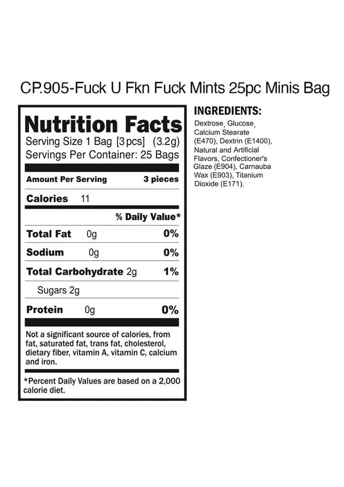Vibrators Candyprints Fuck You You Fuckin Fuck Mints Candyprints Candy