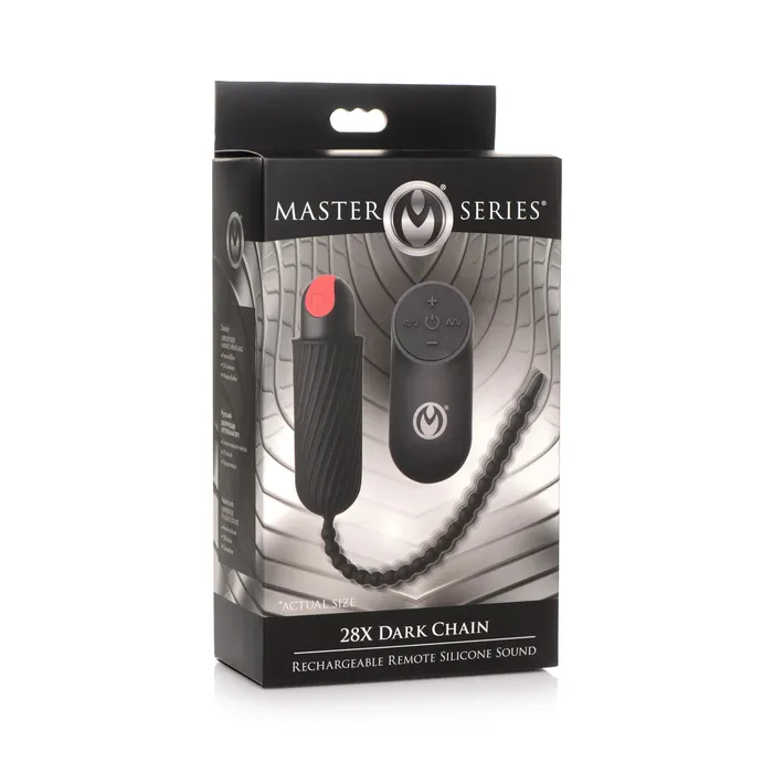 28x Dark Chain Rechargeable Remote Silicone Sound Black XR Brands Master Series Anal 28x Dark Chain Rechargeable Remote Silicone Sound Black XR Brands Master Series Anal