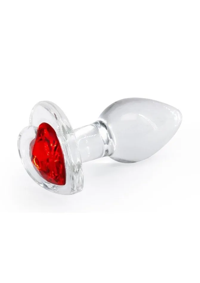 Anal Crystal Desires Red Heart Glass Anal Plugs Crystal