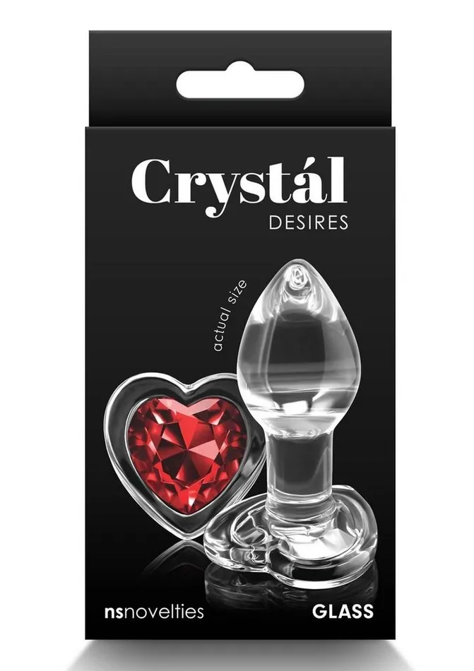 Anal Crystal Desires Red Heart Glass Anal Plugs Crystal