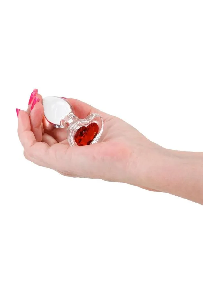 Anal Crystal Desires Red Heart Glass Anal Plugs Crystal