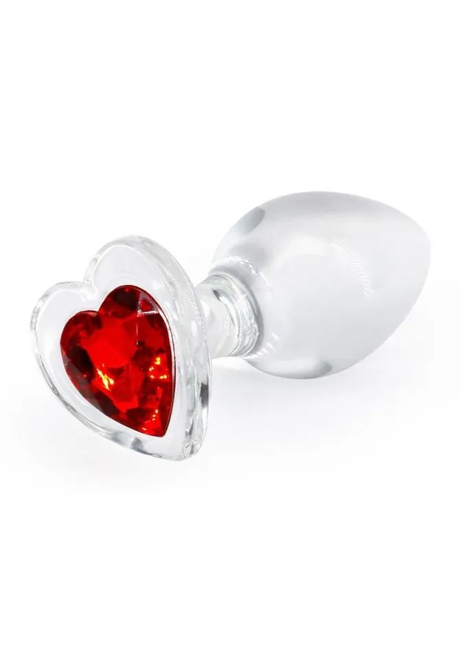 Anal Crystal Desires Red Heart Glass Anal Plugs Crystal