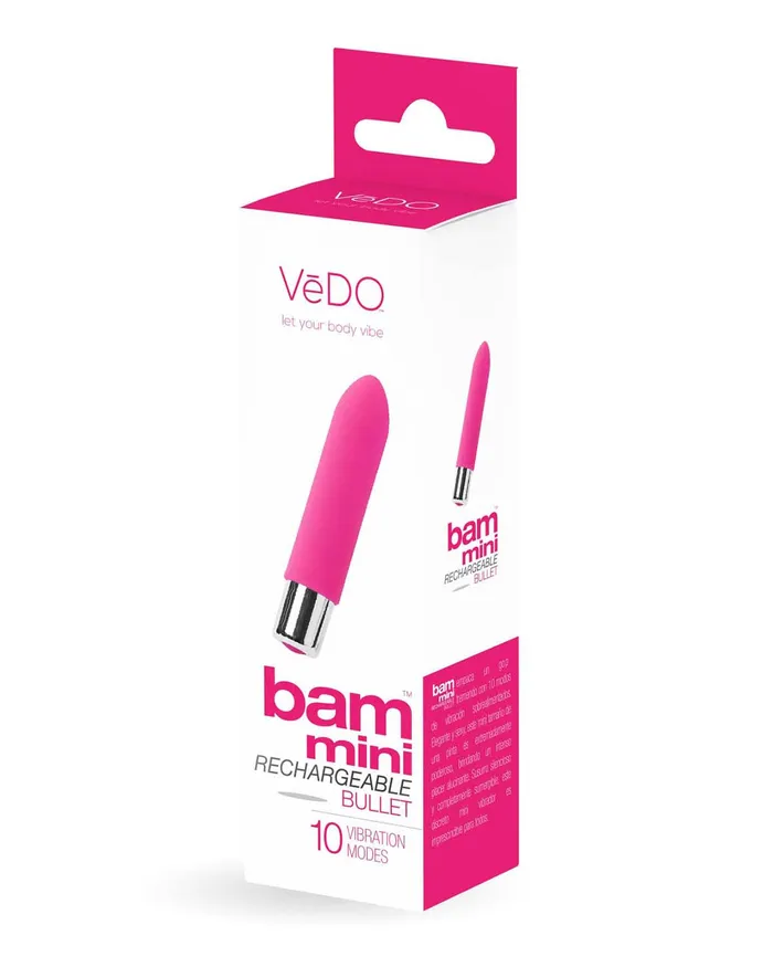 Bam Mini Rechargeable Bullet Vibe Foxy Pink VeDO Vibrators