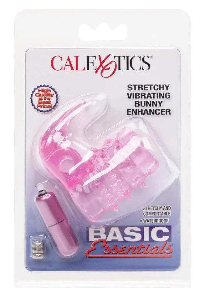 Basic Essentials Male Sex Toys Basic Essentials Stretchy Vibrating Bunny Enhancer Cock Ring with Clitoral Stimulation