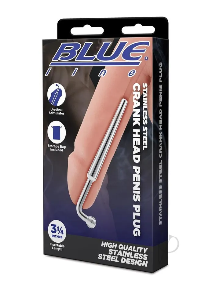 Blue Line CandB Gear Male Sex Toys Blue Line Crank Head Penis Plug Stainless