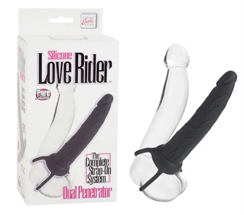 CalExotics Dildos Silicone Love Rider Dual Penetrator Black