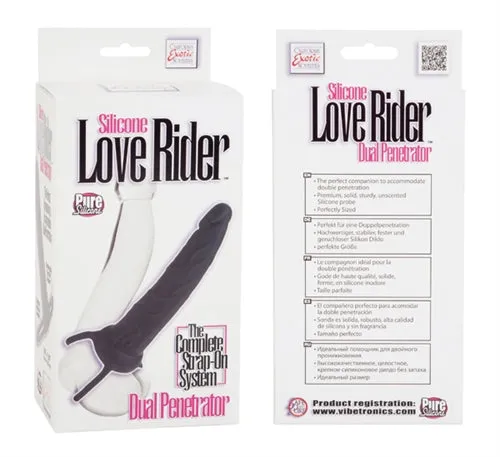 CalExotics Dildos Silicone Love Rider Dual Penetrator Black CalExotics Dildos Silicone Love Rider Dual Penetrator Black