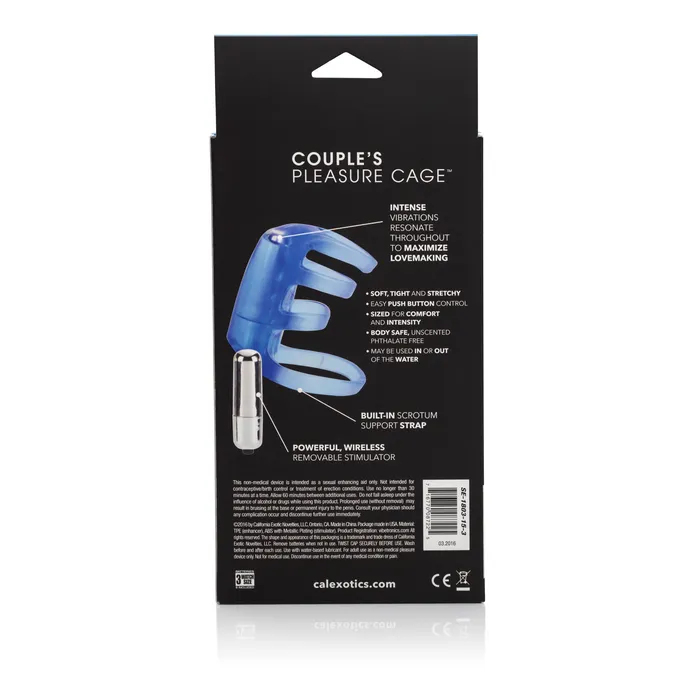 CalExotics Vibrators Couples Pleasure Cage Blue
