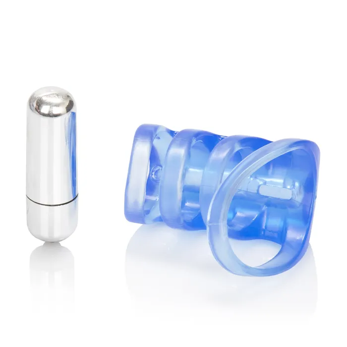 CalExotics Vibrators Couples Pleasure Cage Blue