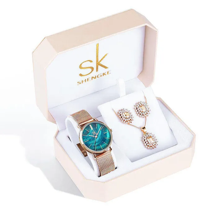 cj Vibrators Watch Set Threepiece Rose Gold Watch