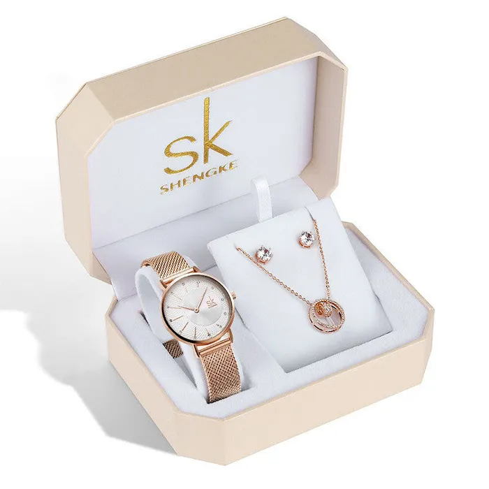 cj Vibrators Watch Set Threepiece Rose Gold Watch