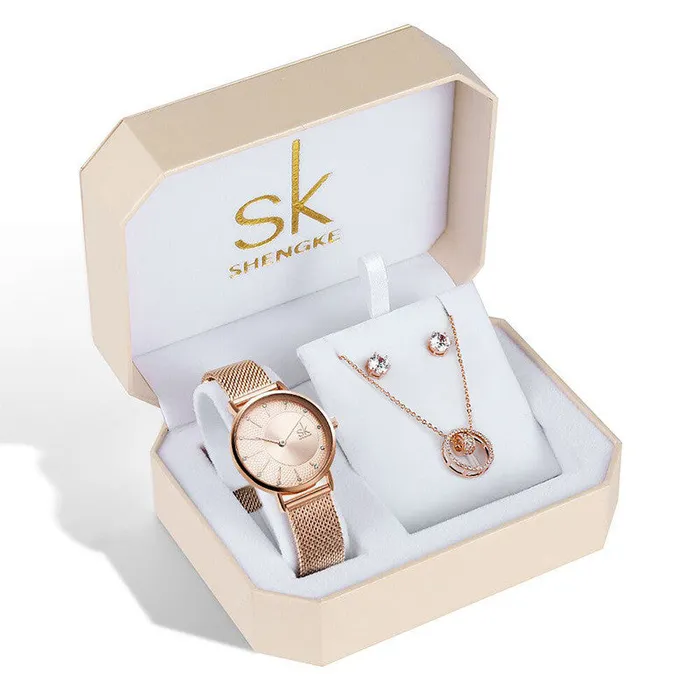 cj Vibrators Watch Set Threepiece Rose Gold Watch