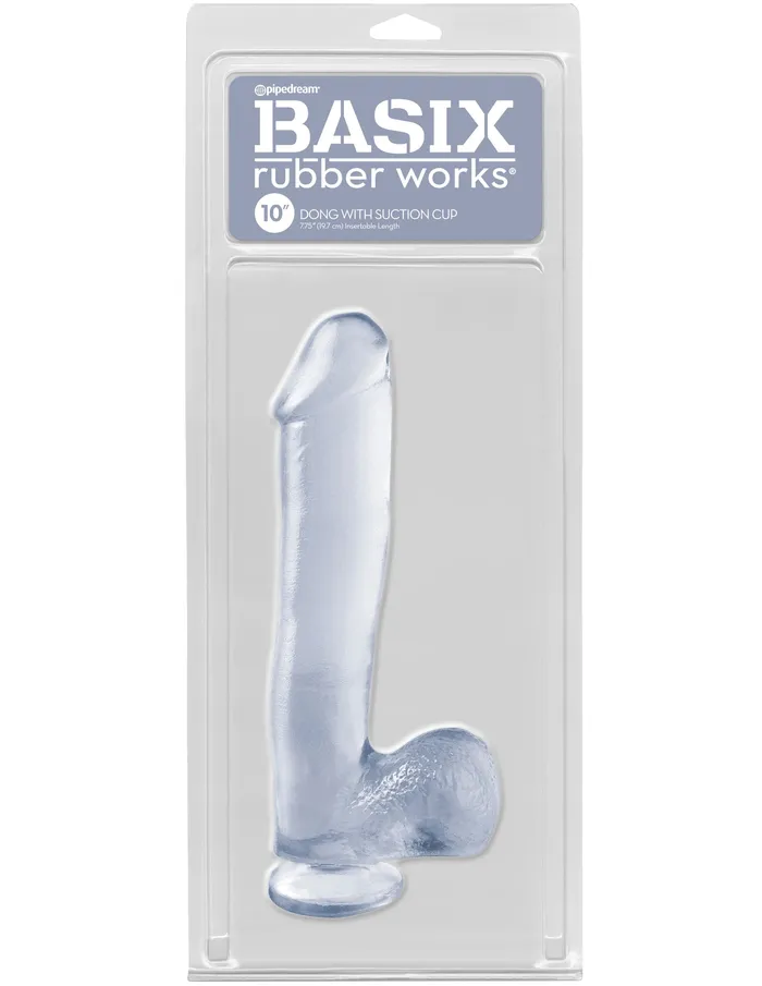 Dildos Pipedream Basix Rubber Works 10 Inch Dong With Suction Cup Clear Dildos Pipedream Basix Rubber Works 10 Inch Dong With Suction Cup Clear
