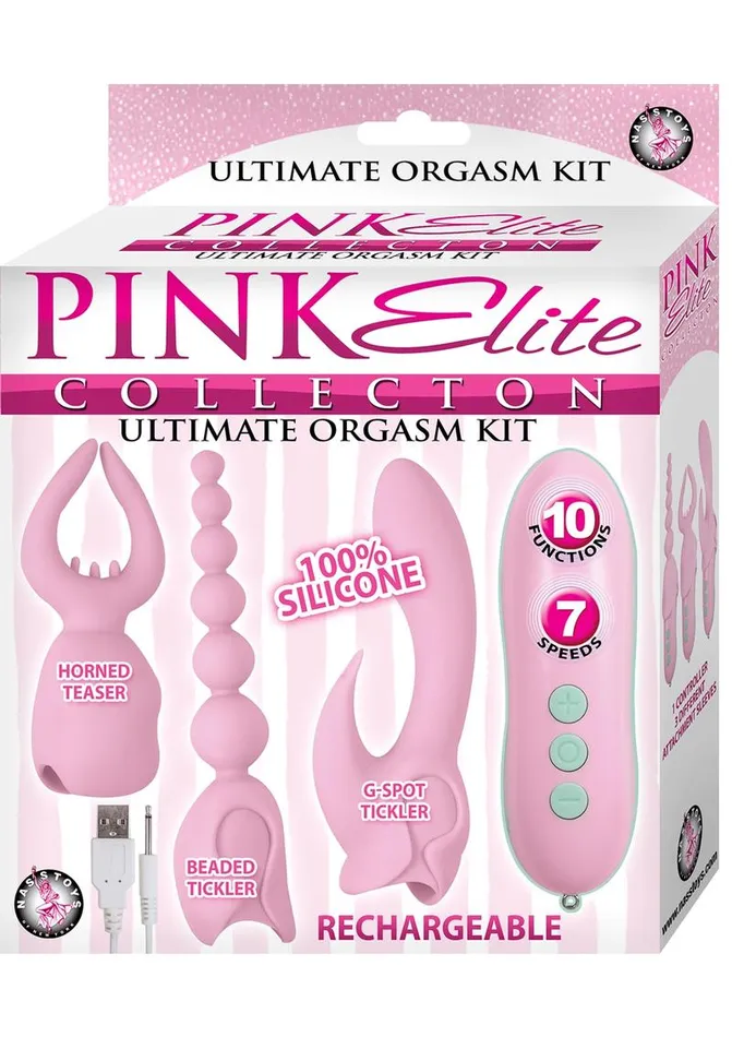 Elite Collection Vibrators Pink Elite Collection Rechargeable Silicone Vibrator Ultimate Orgasm Kit Elite Collection Vibrators Pink Elite Collection Rechargeable Silicone Vibrator Ultimate Orgasm Kit