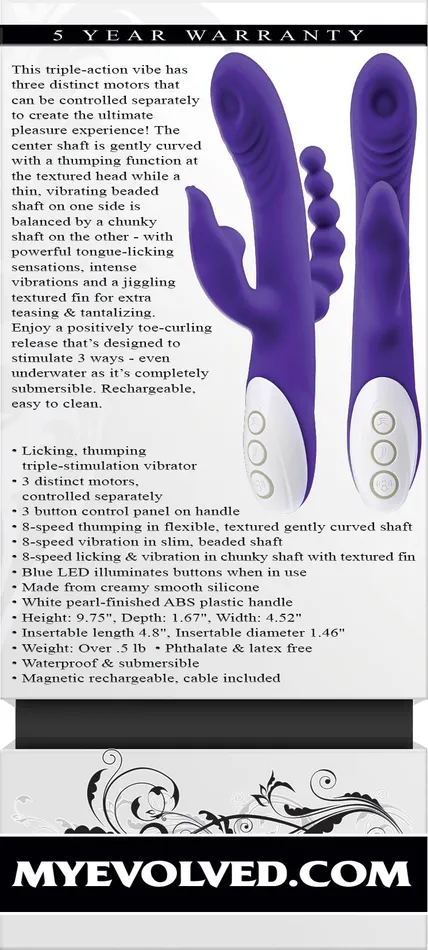 Evolved Novelties Vibrators Lick Me Triple Stim Vibe Purple