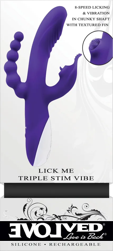 Evolved Novelties Vibrators Lick Me Triple Stim Vibe Purple