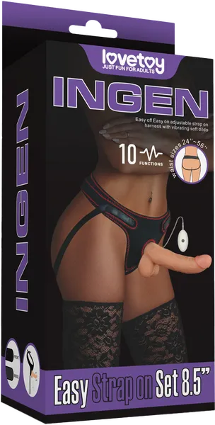 Female Sex Toys Lovetoy Vibrating Easy Strapon Set 85