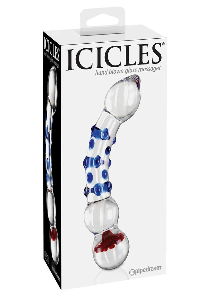 Icicles Dildos Icicles No 18 Textured Glass Dildo