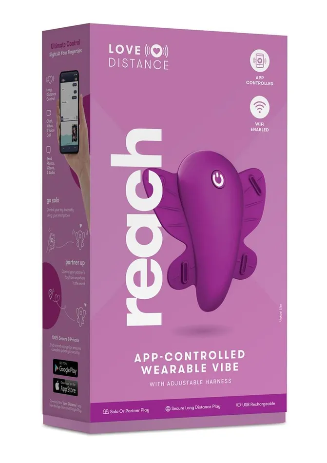 Love Distance Vibrators Love Distance Reach App Controlled Rechargeable Silicone Wearable Vibrator Love Distance Vibrators Love Distance Reach App Controlled Rechargeable Silicone Wearable Vibrator