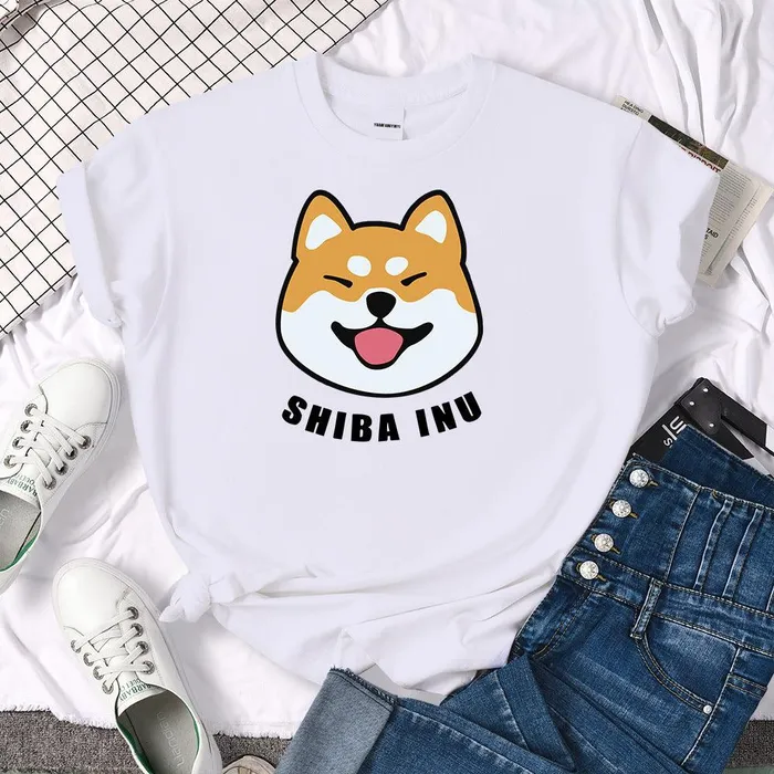 Male Sex Toys cj Shiba Inu Dog Printed Short Sleeve Tshirt For Man