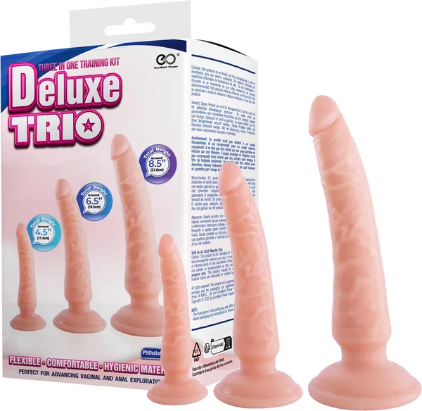 Male Sex Toys Excellent Power Deluxe Trio 3in1 Training Kit Flesh