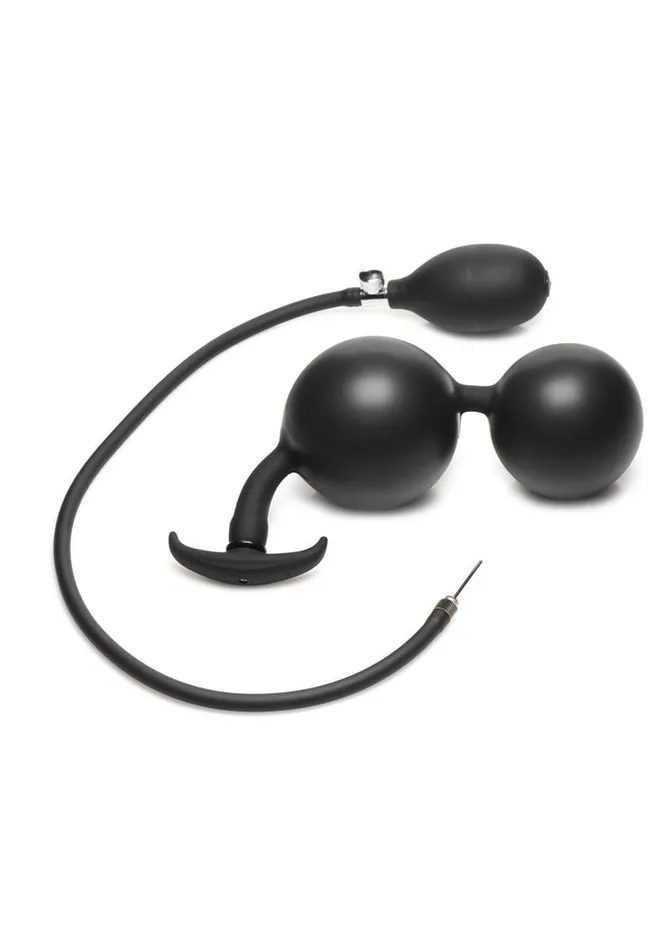 Male Sex Toys Master Series Master Series Ass Rattler Weighted Inflatable Silicone Anal Plug
