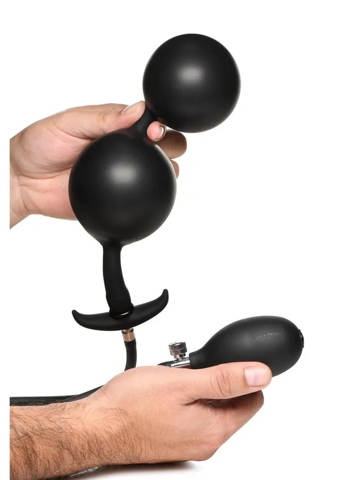 Male Sex Toys Master Series Master Series Ass Rattler Weighted Inflatable Silicone Anal Plug