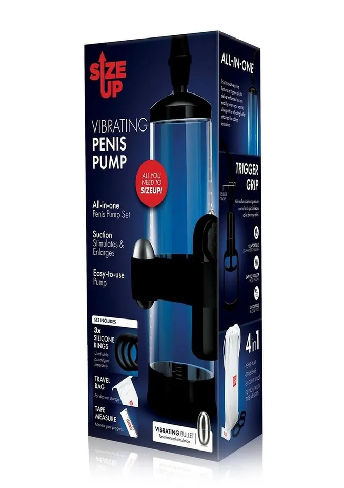 Male Sex Toys Size Up Vibrating Trigger Penis Pump Size Up