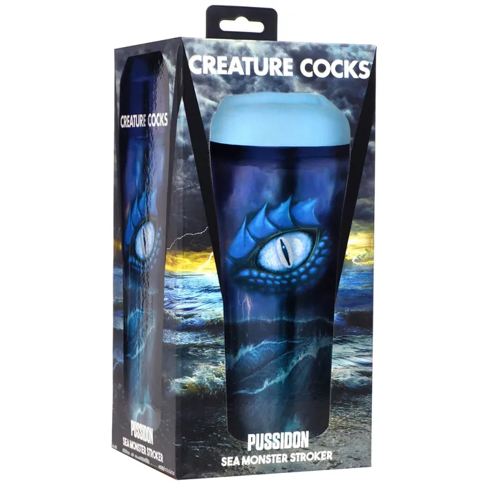 Male Sex Toys XR Brands Creature Cocks Pussidon Sea Monster Stroker Blue