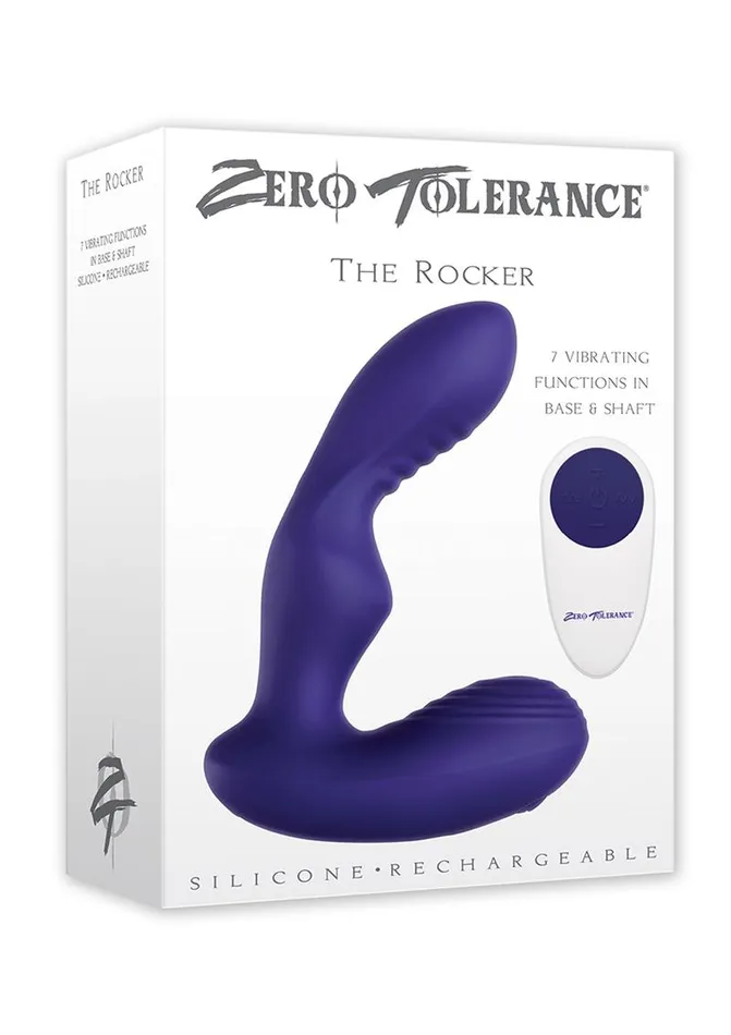 Male Sex Toys Zero Tolerance Zero Tolerance The Rocker Rechargeable Silicone Vibrating Prostate Massager with Remote Control