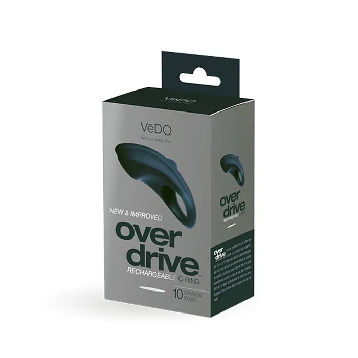 Overdrive Plus Rechargeable Cock Ring Black VeDO Male Sex Toys