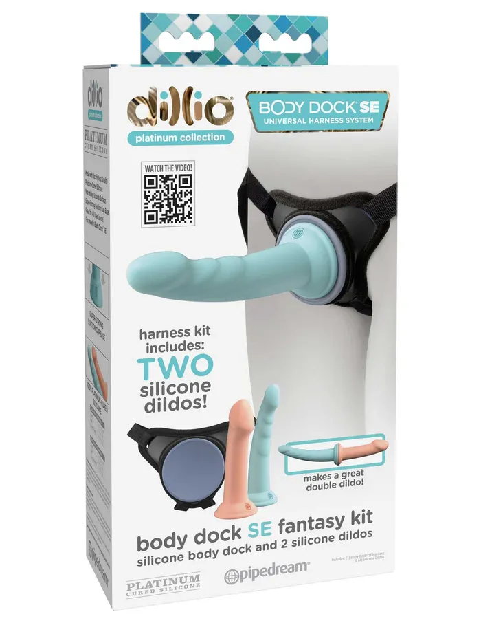 Pipedream Anal Dillio Platinum Body Dock Se Fantasy Kit 6 Inch and 7 Inch Blue and Pink Pipedream Anal Dillio Platinum Body Dock Se Fantasy Kit 6 Inch and 7 Inch Blue and Pink