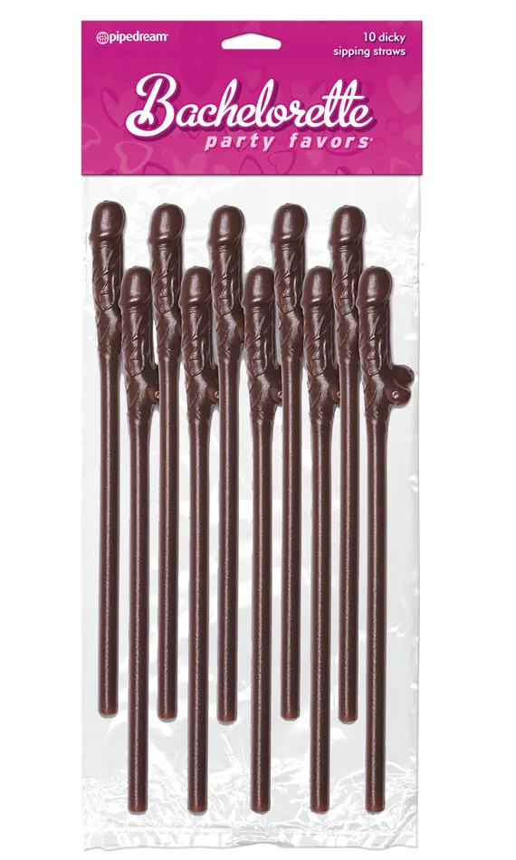 Pipedream Female Sex Toys Bachelorette Party Favors 10 Dicky Sipping Straws Brown Pipedream Female Sex Toys Bachelorette Party Favors 10 Dicky Sipping Straws Brown