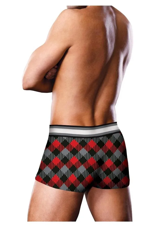 Prowler Vibrators Prowler Tartan 1 Trunk Lg BlkRed Fu23