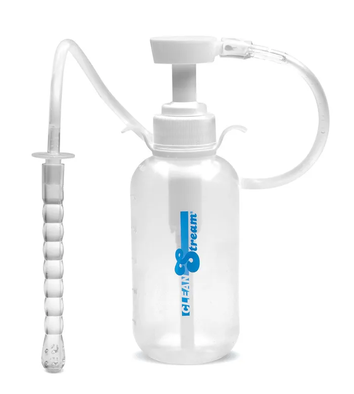 Pump Action Enema Bottle With Nozzle XR Brands Clean Stream Male Sex Toys