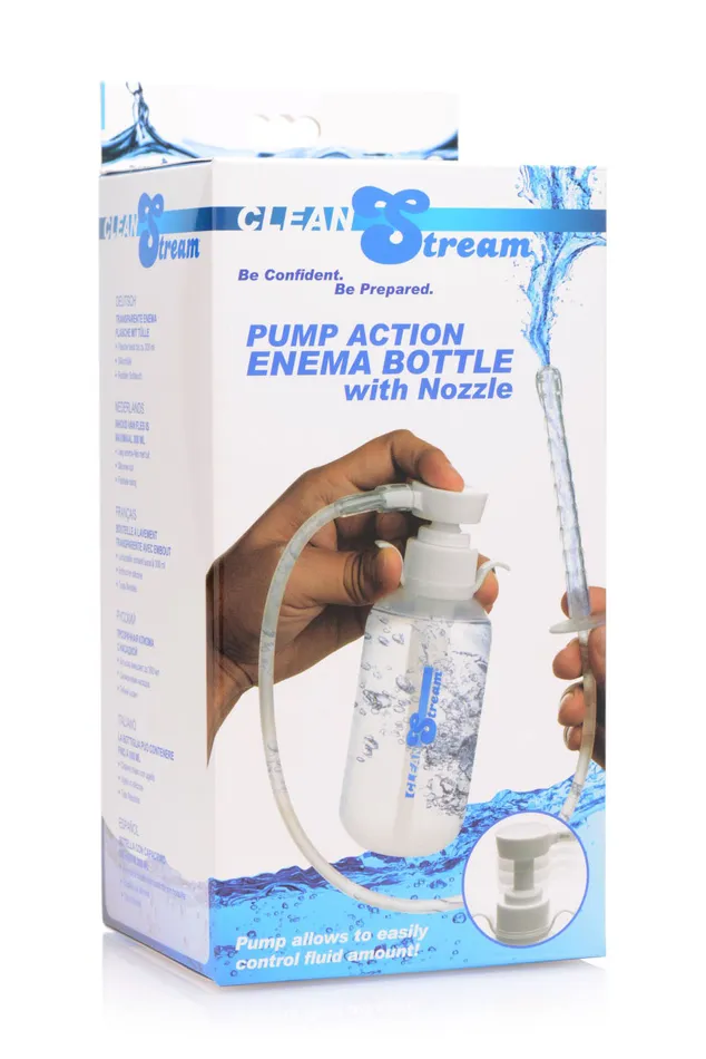 Pump Action Enema Bottle With Nozzle XR Brands Clean Stream Male Sex Toys Pump Action Enema Bottle With Nozzle XR Brands Clean Stream Male Sex Toys