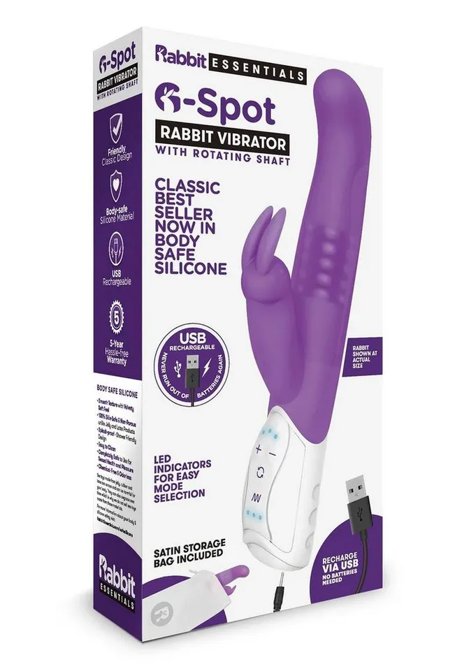 Rabbit Essentials Female Sex Toys Rabbit Essentials Silicone Rechargeable GSpot Rabbit Vibrator