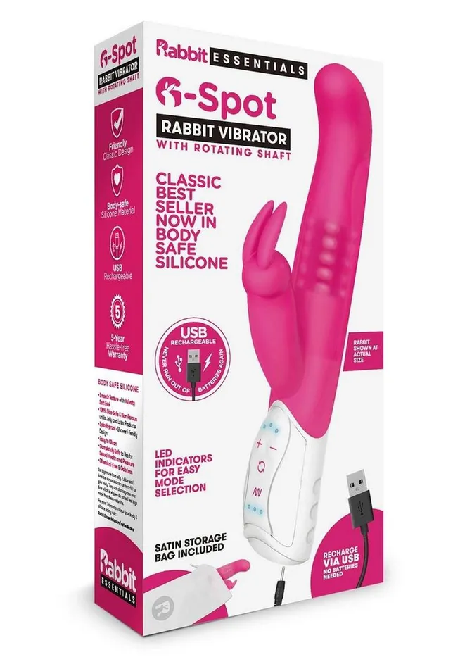 Rabbit Essentials Female Sex Toys Rabbit Essentials Silicone Rechargeable GSpot Rabbit Vibrator
