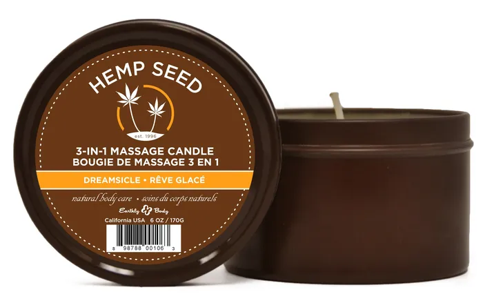 Sale Couples Hemp Seed 3in1 Massage Candle Dreamsicle 6 Oz