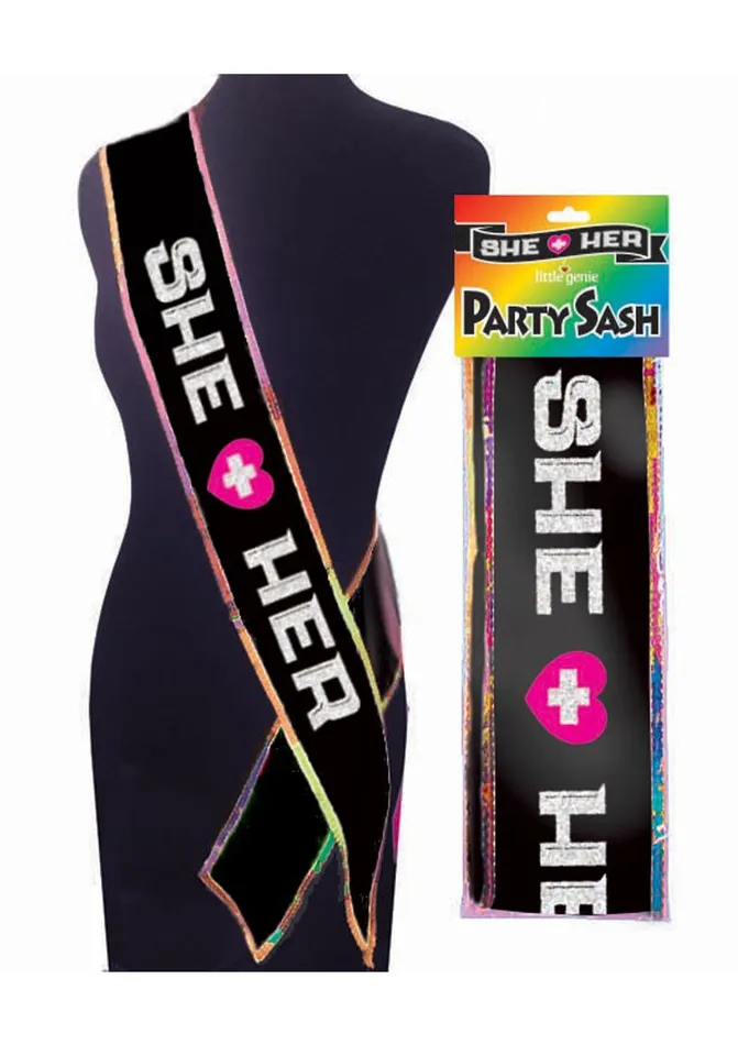She Her Party Sash Sashes and Wearables Female Sex Toys