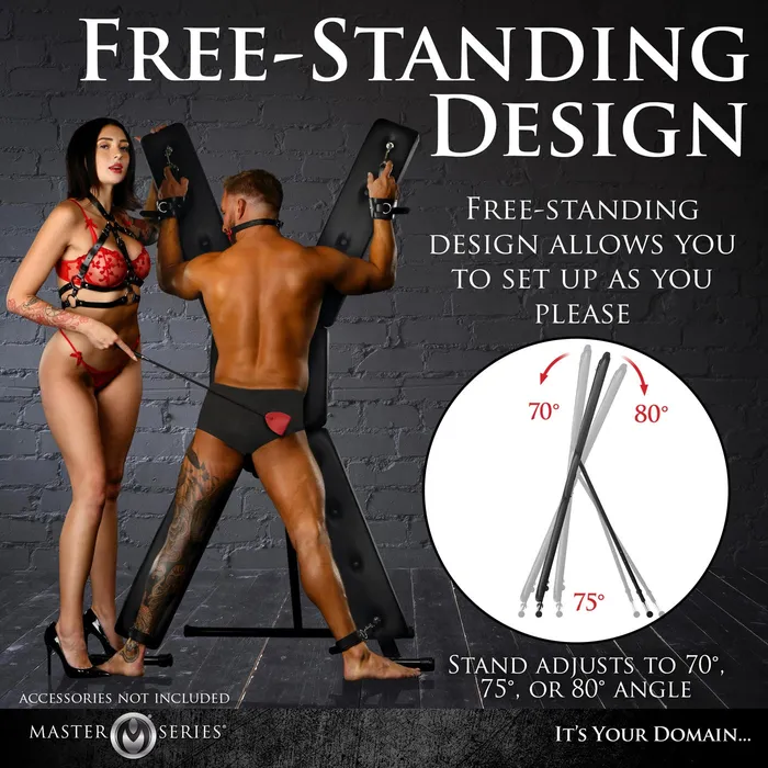 St Andrews Cross Deluxe Black XR Brands Master Series Anal St Andrews Cross Deluxe Black XR Brands Master Series Anal
