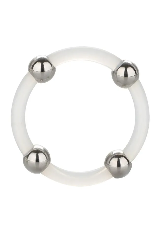 Steel Beaded Silicone Cock Ring Rings Male Sex Toys