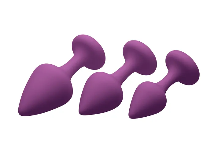 The Toolshed AU Purple Pleasures 3 Piece Silicone Anal Plugs Anal