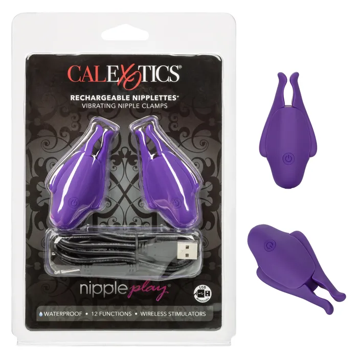Vibrators CalExotics Nipple Play Rechargeable Nipplettes Purple