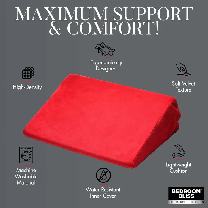 XR Bedroom Bliss Love Cushion Small Wedge Pillow Red Vibrators