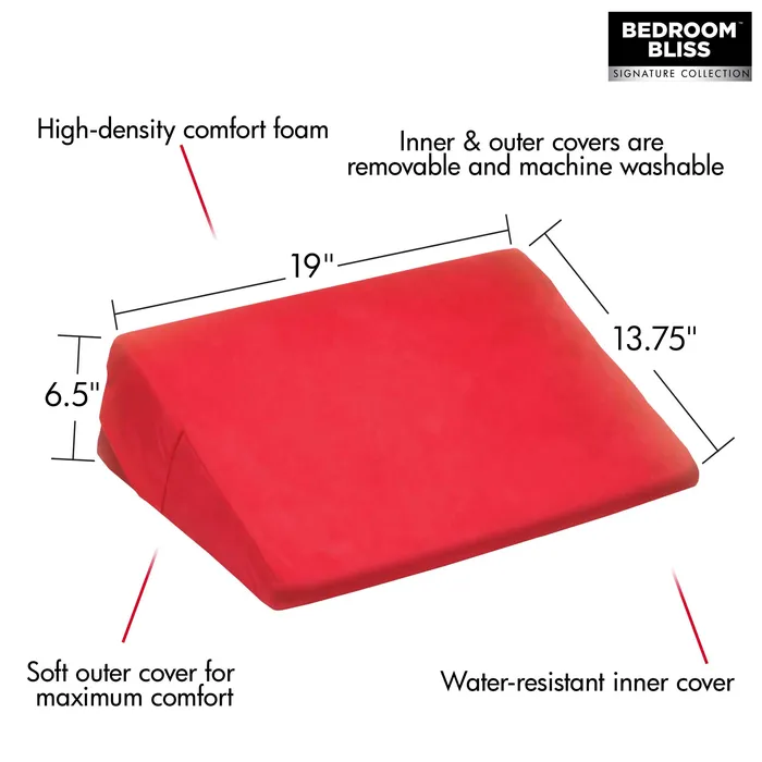 XR Bedroom Bliss Love Cushion Small Wedge Pillow Red Vibrators XR Bedroom Bliss Love Cushion Small Wedge Pillow Red Vibrators