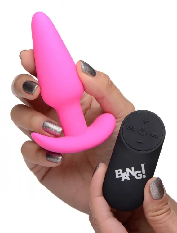 XR Brands Bang Male Sex Toys 21x Silicone Butt Plug With Remote Pink XR Brands Bang Male Sex Toys 21x Silicone Butt Plug With Remote Pink